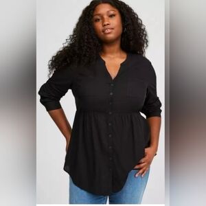 Torrid Black Button-Down Shirt